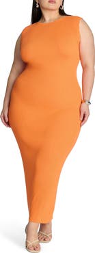 ELOQUII Scalloped Tank Sweater Dress