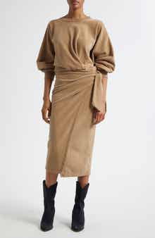Isabel Marant Étoile Sandrina Long Sleeve Cotton Fleece Dress