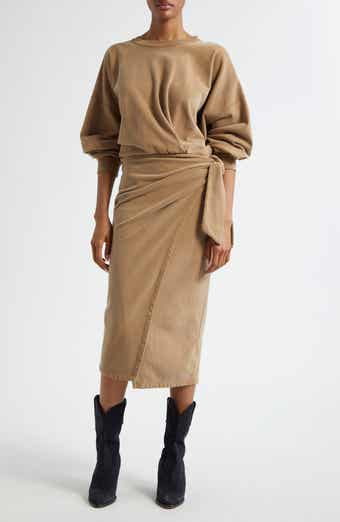 Isabel Marant Étoile Sandrina Long Sleeve Cotton Fleece Dress