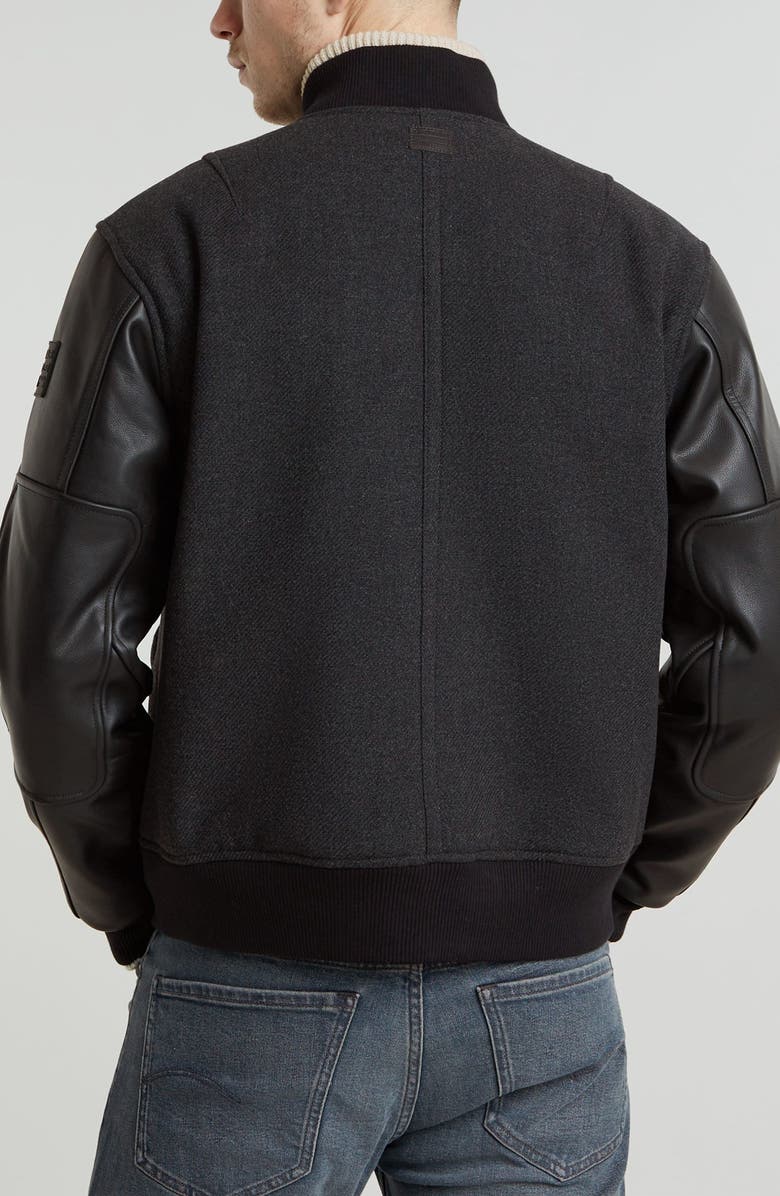 G-STAR Wool Blend & Leather Varsity Jacket, Alternate, color, 