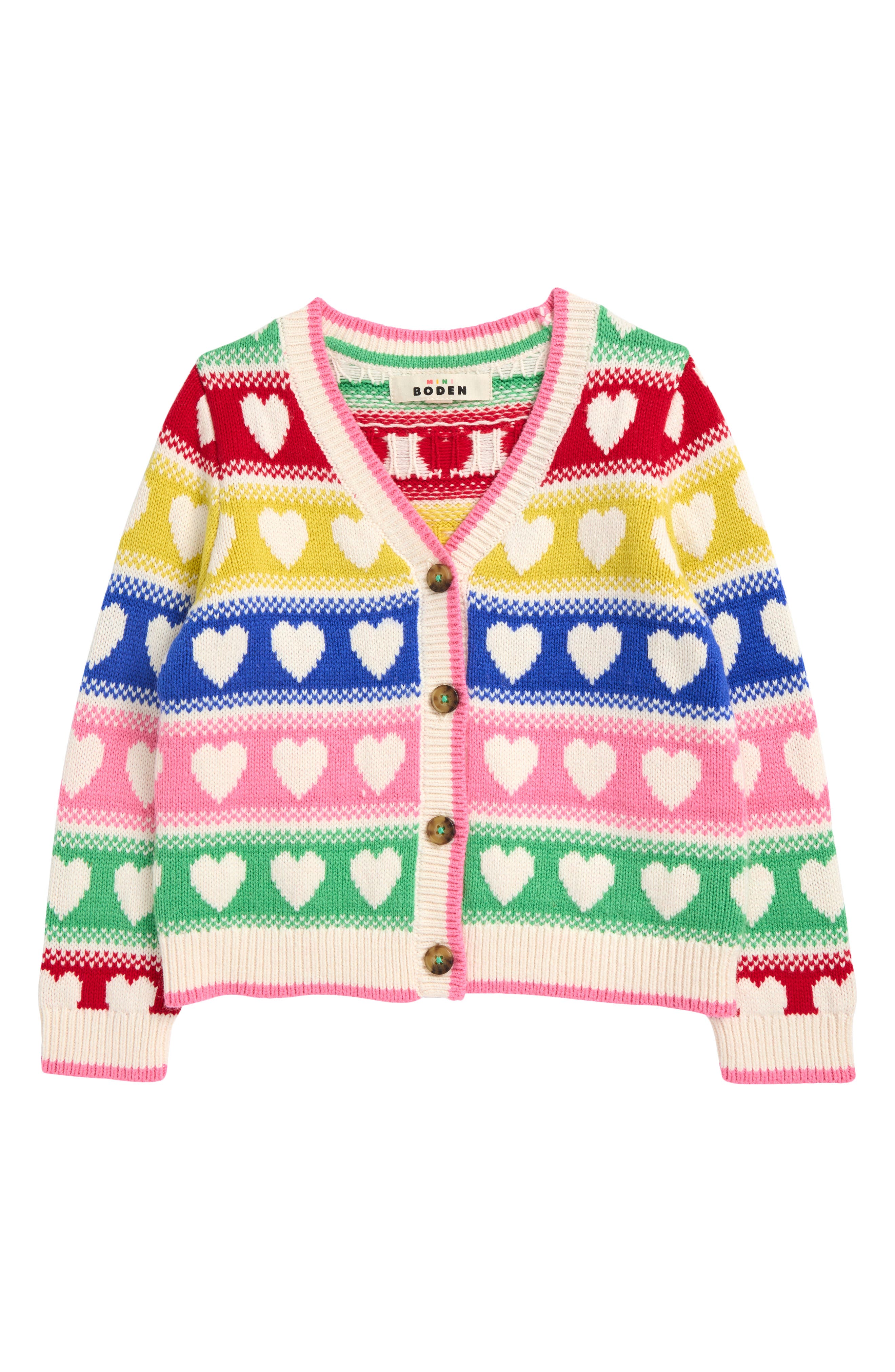 Mini Boden Kids' Flora Fun V-Neck Cardigan