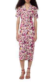 Zoey Short Sleeve Ruched Shirtdress