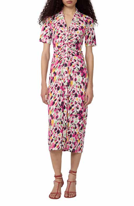 Zoey Short Sleeve Ruched Shirtdress
