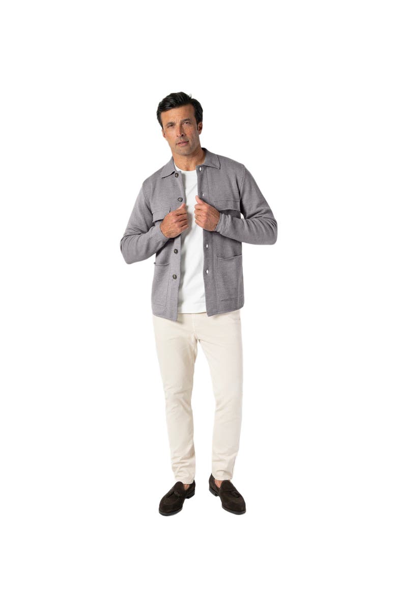 Robert Talbott Landon Sweater Jacket, Main, color, Light Gray