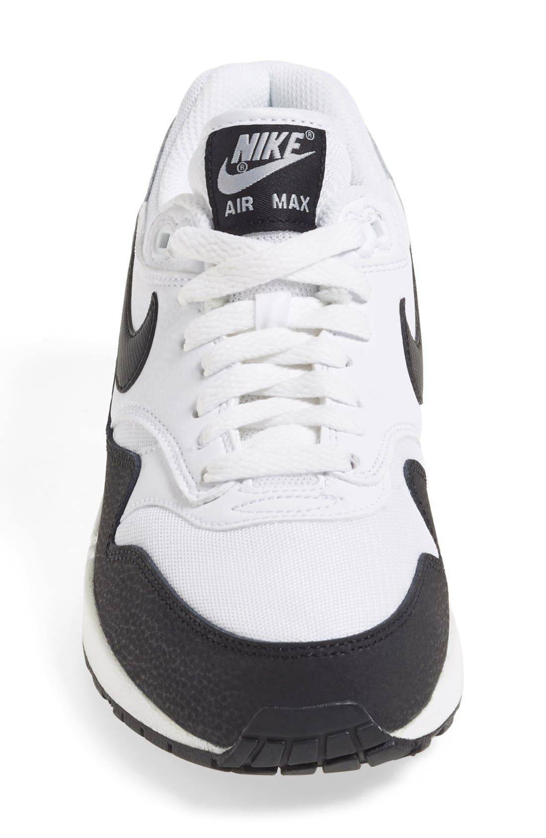 'Air Max 1 Essential' Sneaker, Alternate, color, WHITE/ SILVER/ BLACK