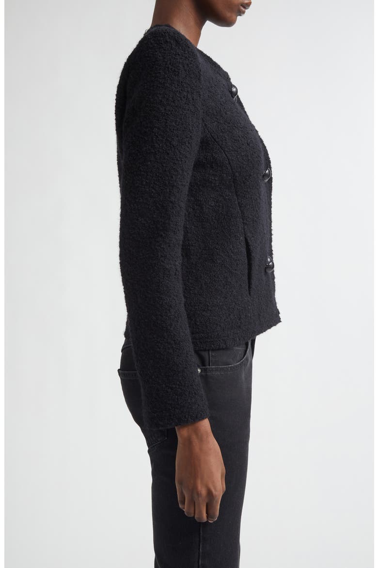 Suely Wool & Alpaca Blend Bouclé Jacket, Alternate, color, BLACK