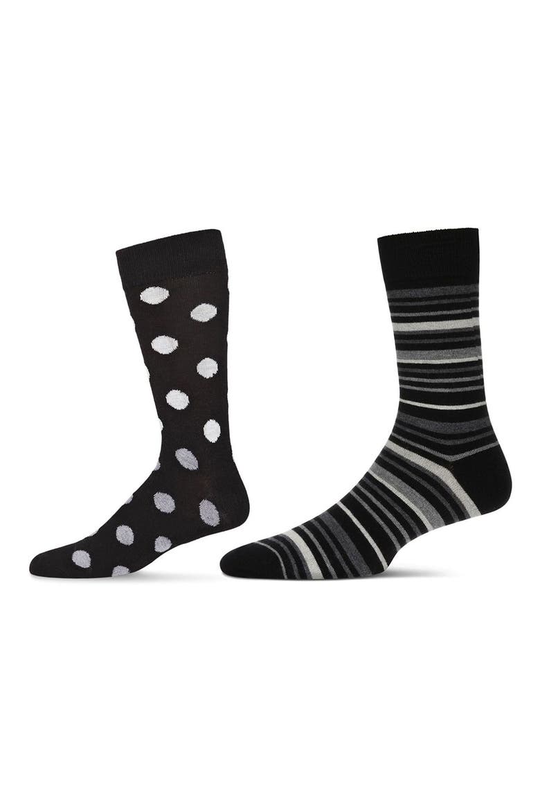 Assorted 2-Pack Crew Socks, Main, color, BLACK-BLACK