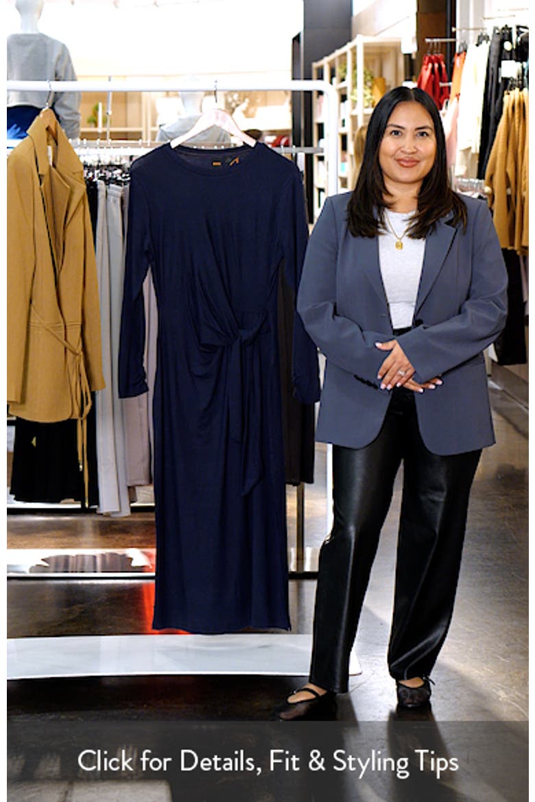 Erlot Side Tie Long Sleeve Midi Dress video