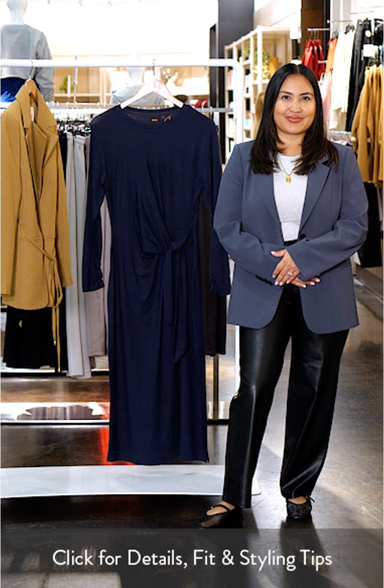 Erlot Side Tie Long Sleeve Midi Dress, sales video thumbnail