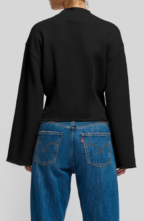 Nation Ltd Rocky Mock Neck Cotton Sweatshirt In Jet Black