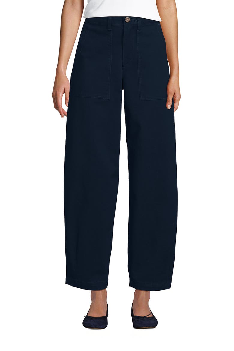 High Rise Barrel Leg Chino Pants, Alternate, color, Radiant Navy