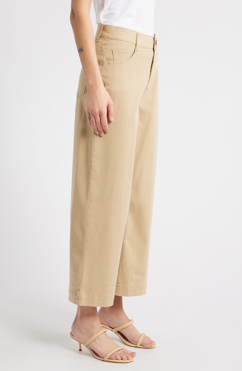 Wit & Wisdom Sam High Waist Ankle Wide Leg Twill Pants, Alternate, color, Vintage Walnut