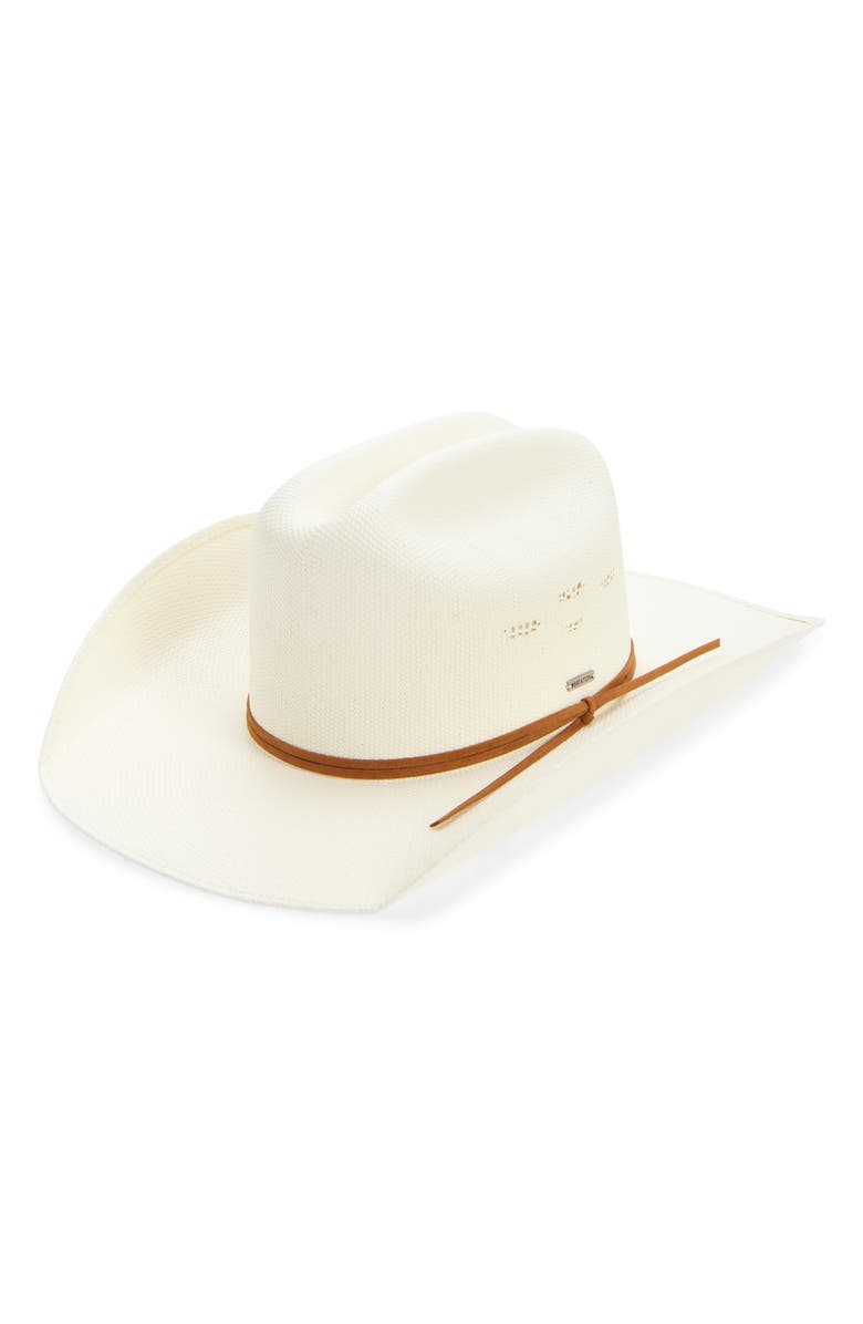 Brixton Laredo Straw Cowboy Hat, Main, color, Bone