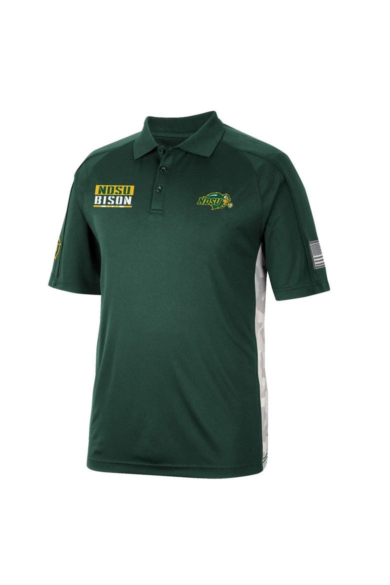 Men's Colosseum Green NDSU Bison OHT Military Appreciation Snow Camo Polo, Alternate, color, Green