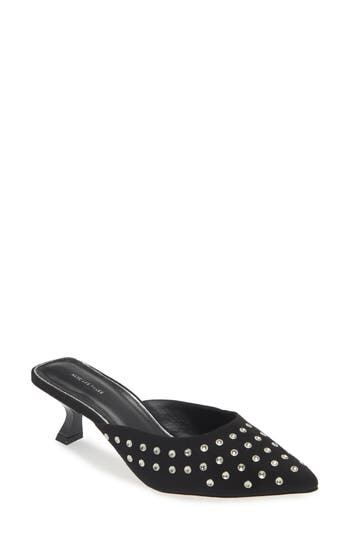 Kaanas Quincy Metallic Pointed Toe Slingback Pump In Black
