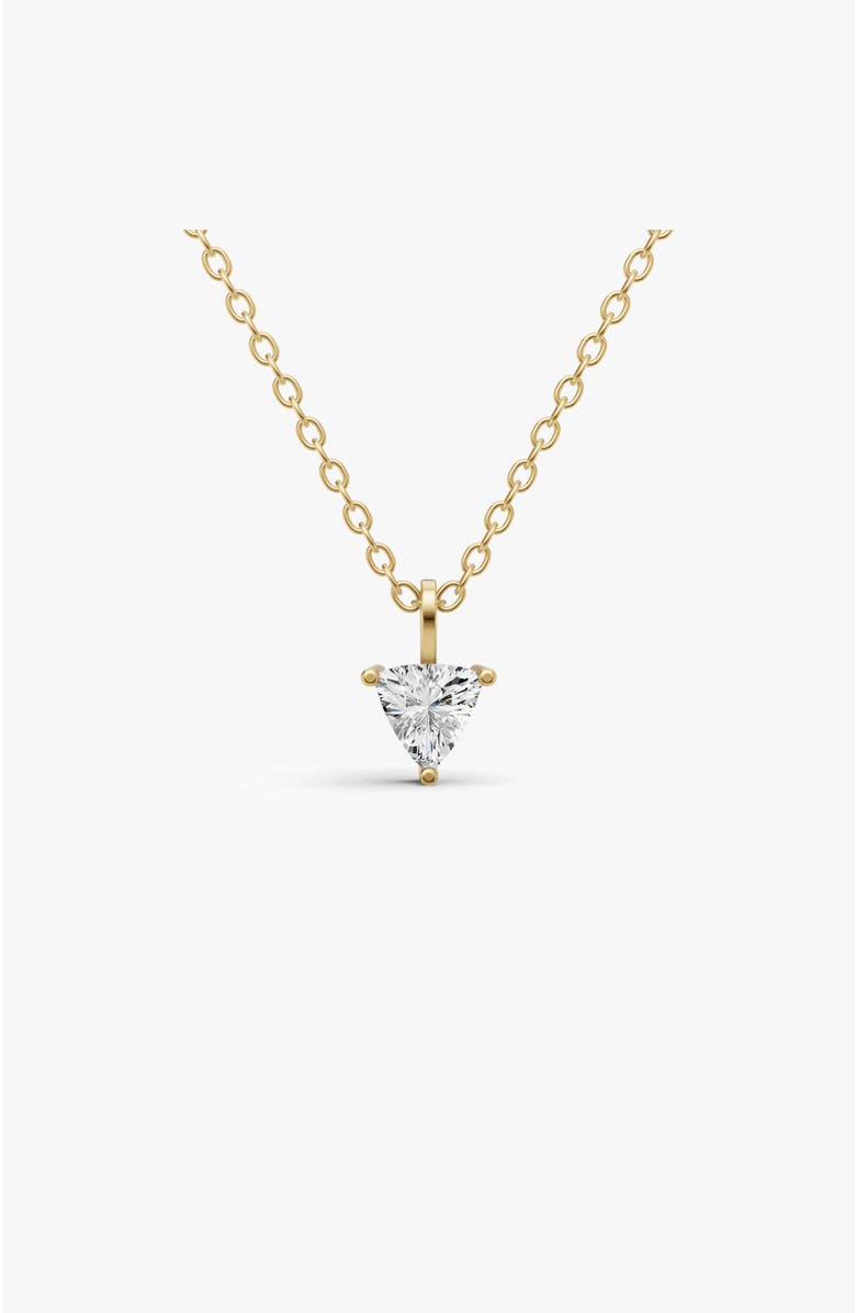 SEREIA OFFICIAL 14K Gold 1 ct Lab Grown Trillion Shape Diamond Solitaire Pendant with Bail, Main, color, Yellow Gold
