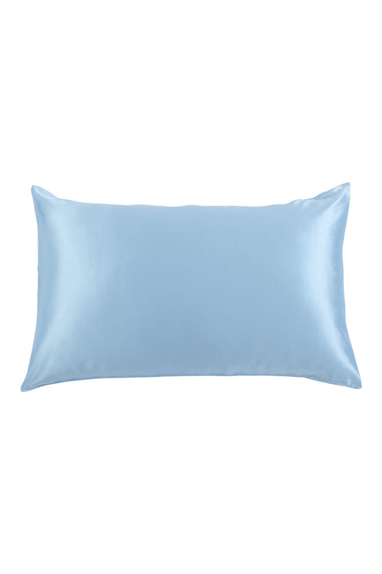 100% Pure Mulberry Silk Pillow Case, Main, color, BLUE