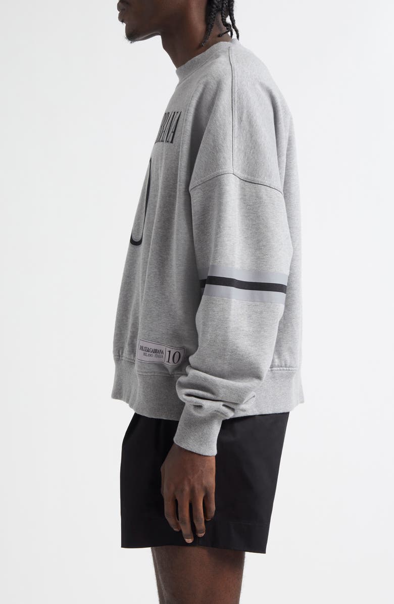 Dolce&Gabbana Stampa Oversize Logo Graphic Sweatshirt, Alternate, color, Melange Grigi