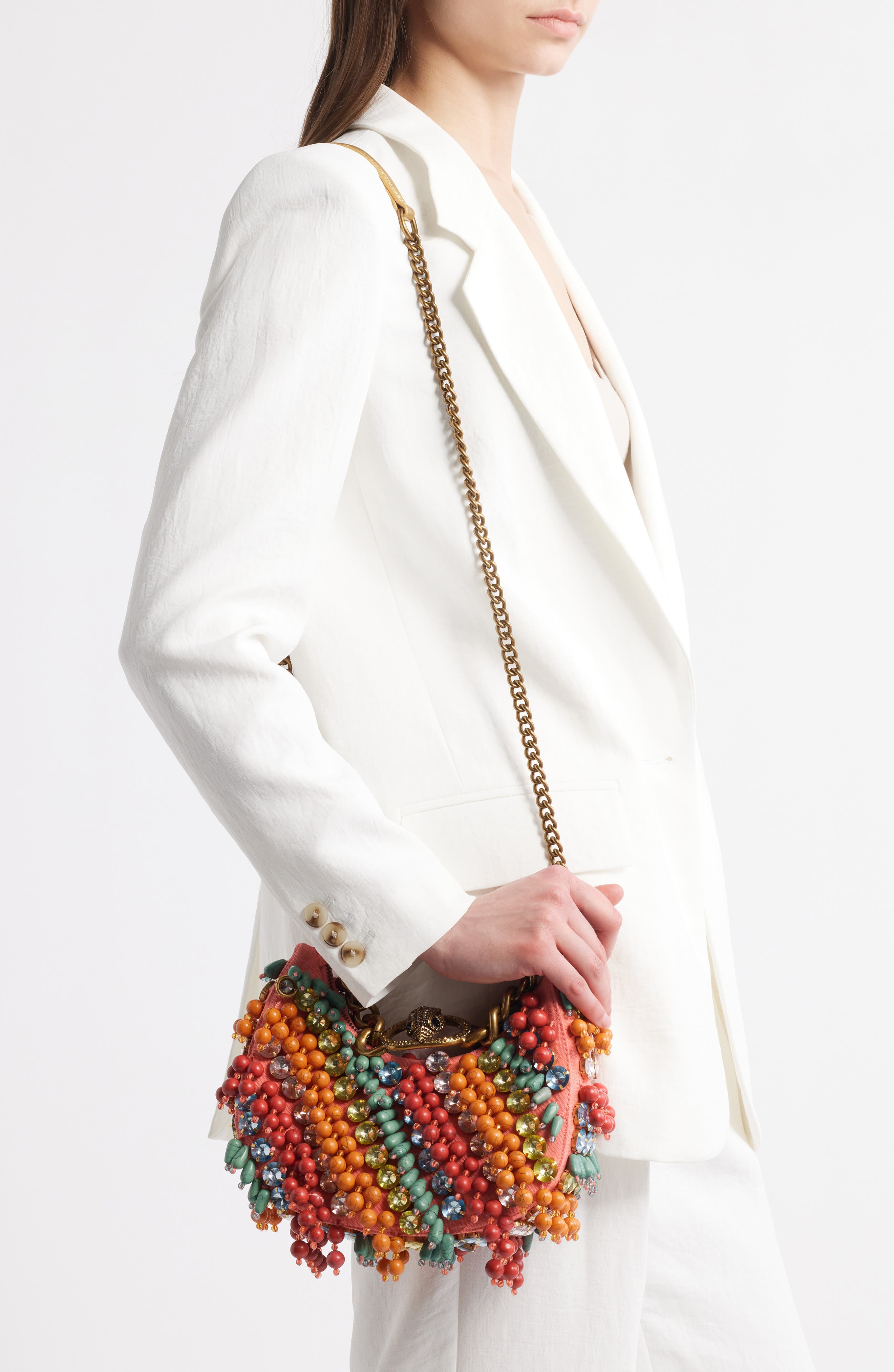 Kurt Geiger London Small Chelsea Embellished Hobo Bag, Alternate, color, 