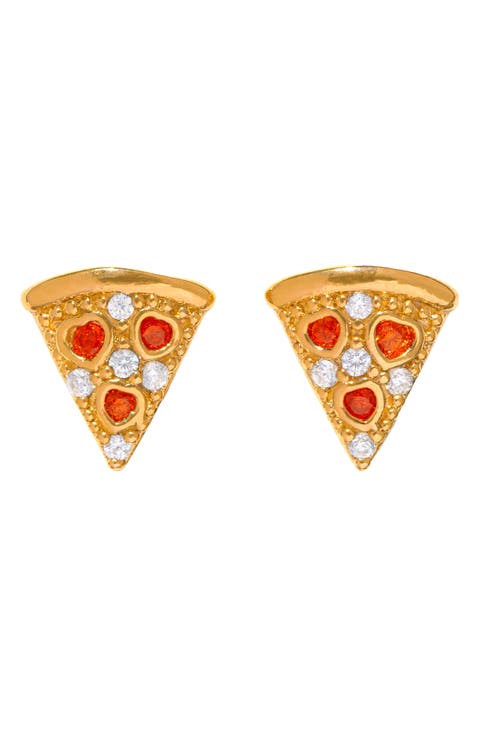 Pepperoni Pizza Stud Earrings