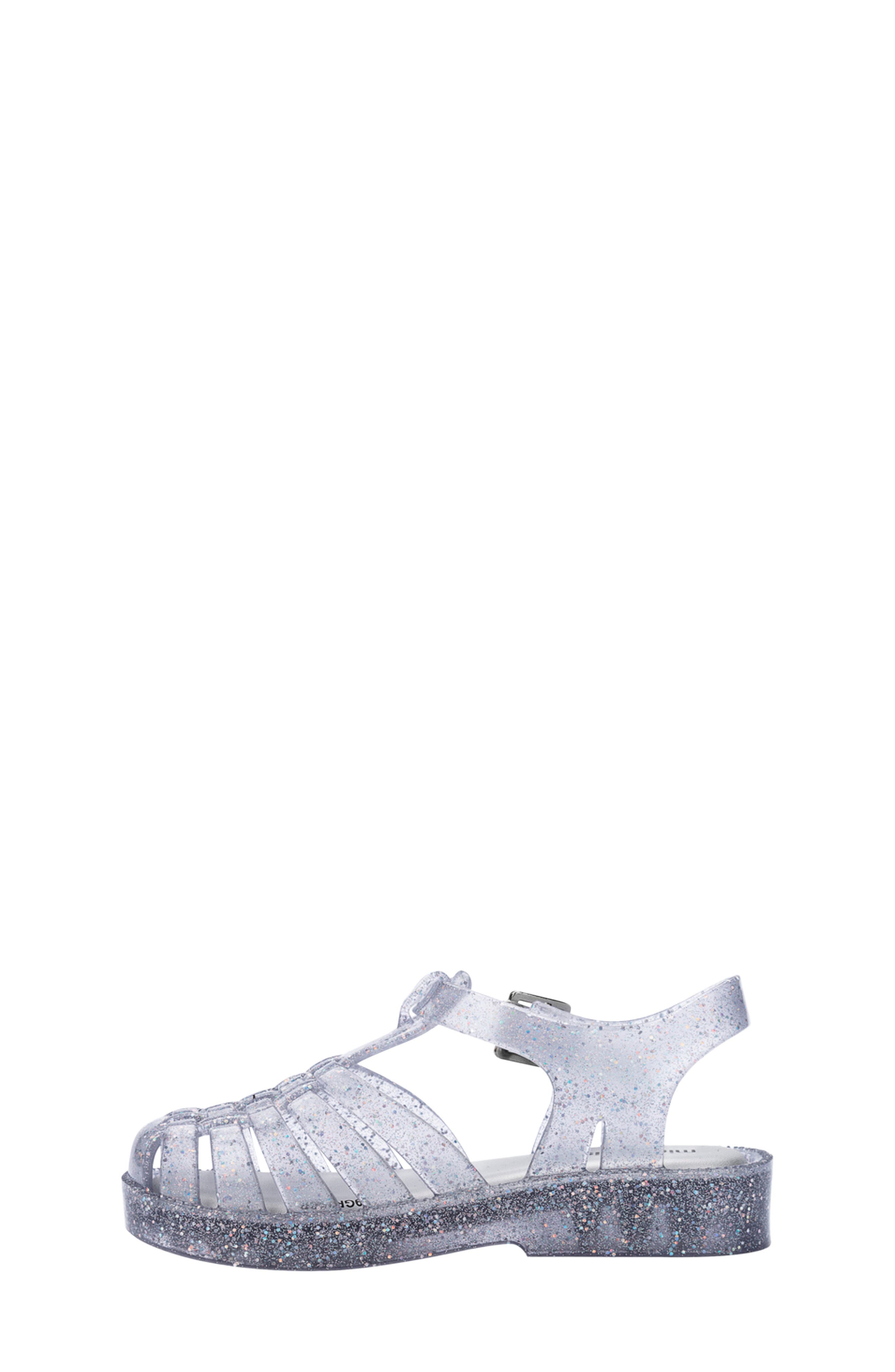 Mini Melissa Kids Mini Posses Sandal, Alternate, color, Pink Silver Glitter