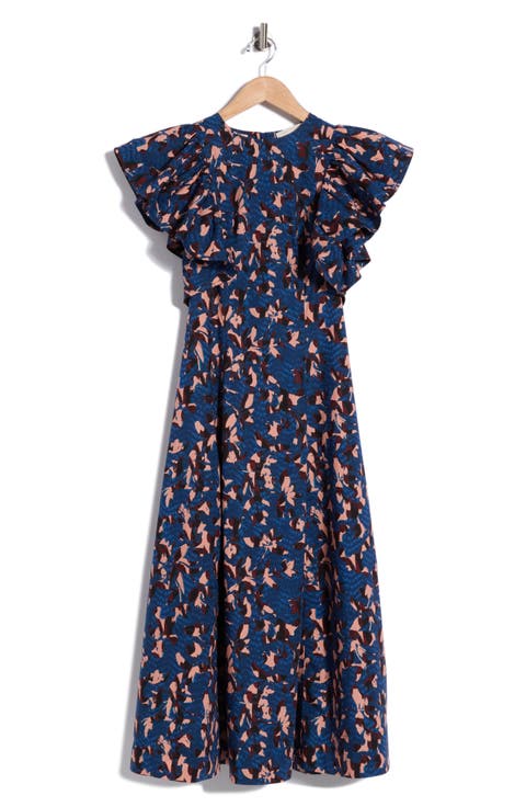 Imara Flutter Sleeve Cotton Midi Dress