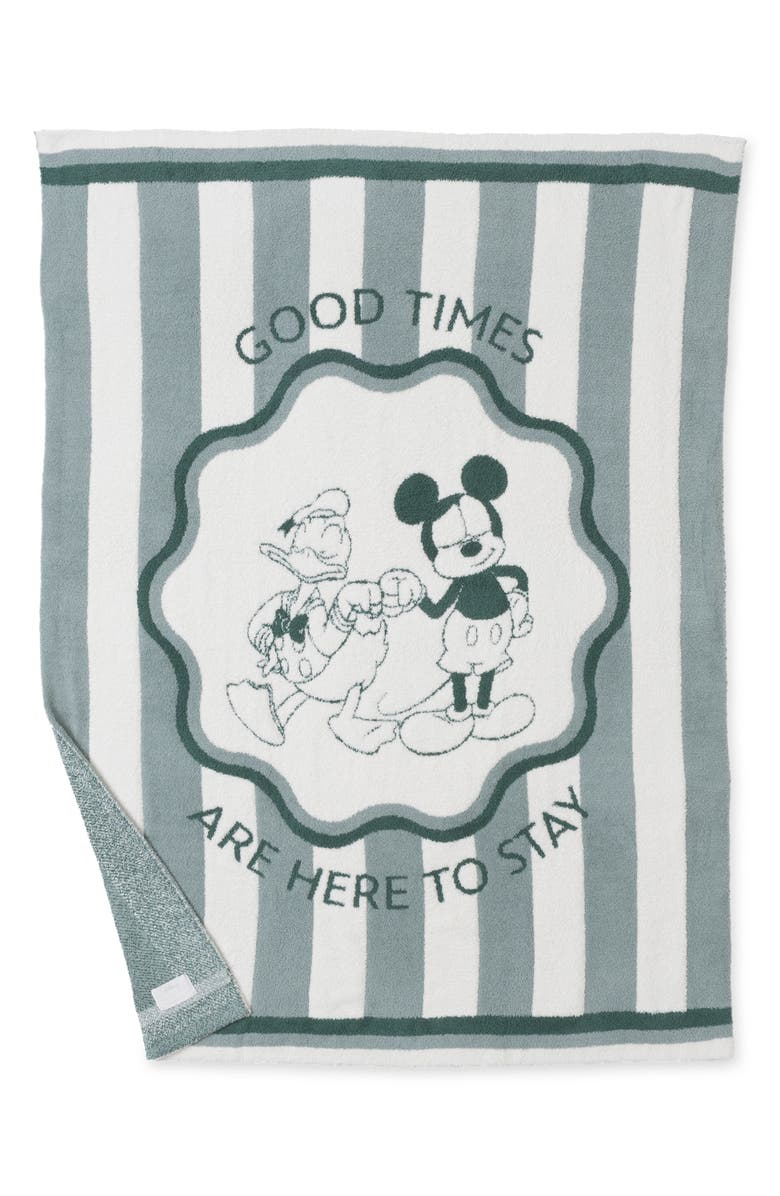 Barefoot Dreams<sup>®</sup> x Disney Mickey & Donald Stripe CozyChic<sup>®</sup> Stroller Blanket, Alternate, color, Cream-Pinecrest