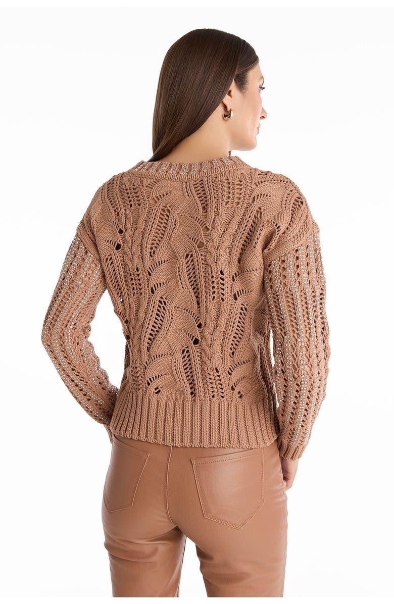 The Noli Shop Elea Crystal Knit Sweater, Alternate, color, Mocha