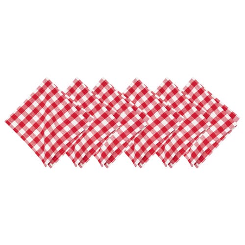 C & F Home C&f Home Ashford Red Cotton Napkin Machine Washable Set Of 6 In Multi