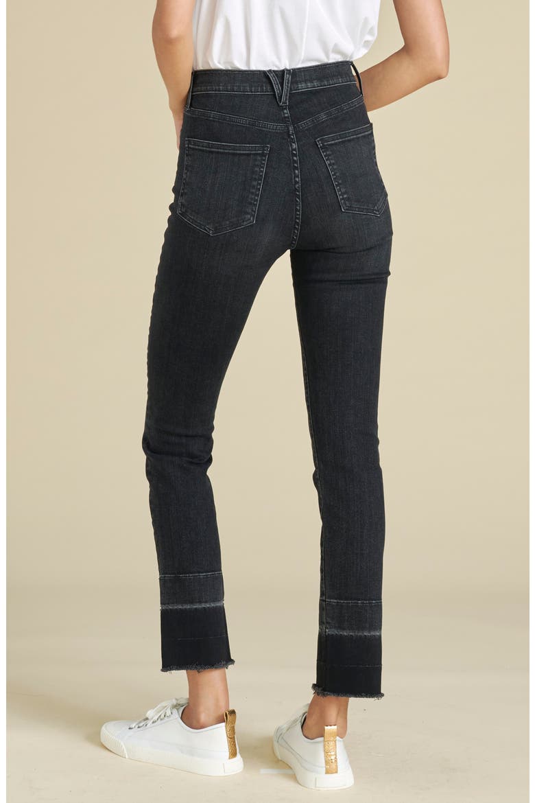 Ryleigh Deep Release Hem Slim Straight Leg Jeans, Alternate, color, WASHED ONYX