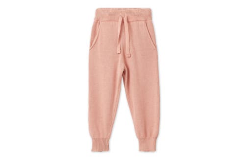Vild House Of Little Organic Knit Joggers In Pink Rust-mineral Dye