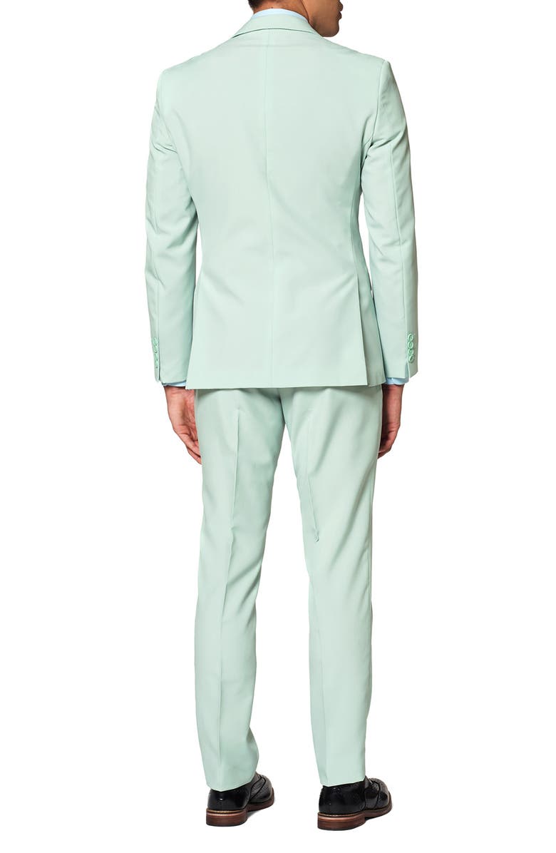 OppoSuits Magic Mint Pastel Trim Fit Suit & Tie, Alternate, color, Teal/ Mint