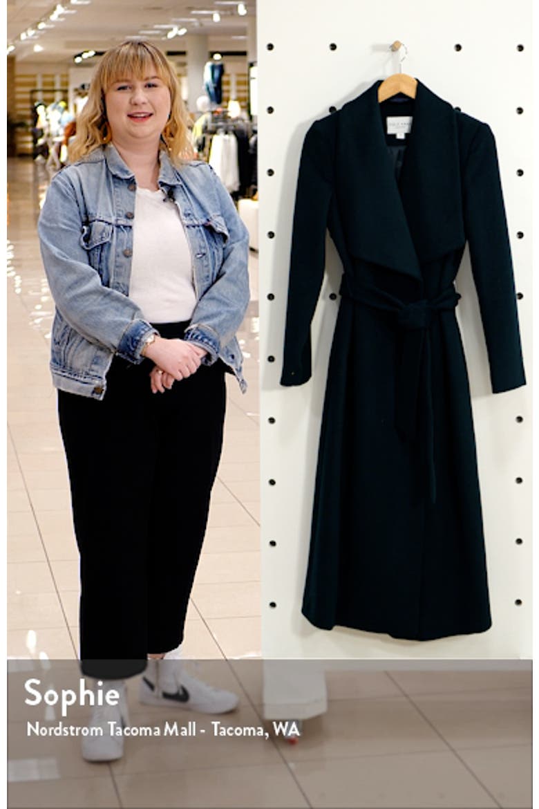 Slick Wool Blend Wrap Coat video
