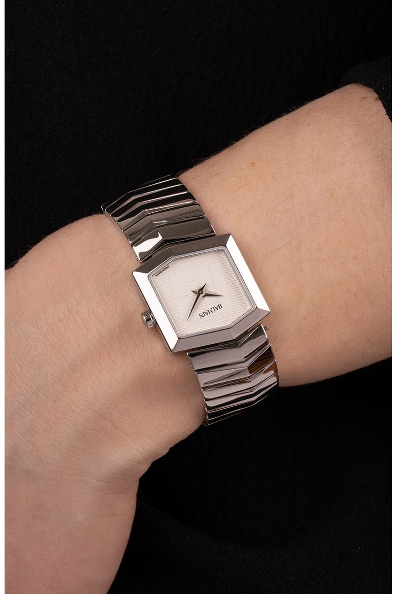 Taffetas Hexagonal Bracelet Watch, 22.5mm x 23.5mm, Alternate, color, STAINLESS STEEL