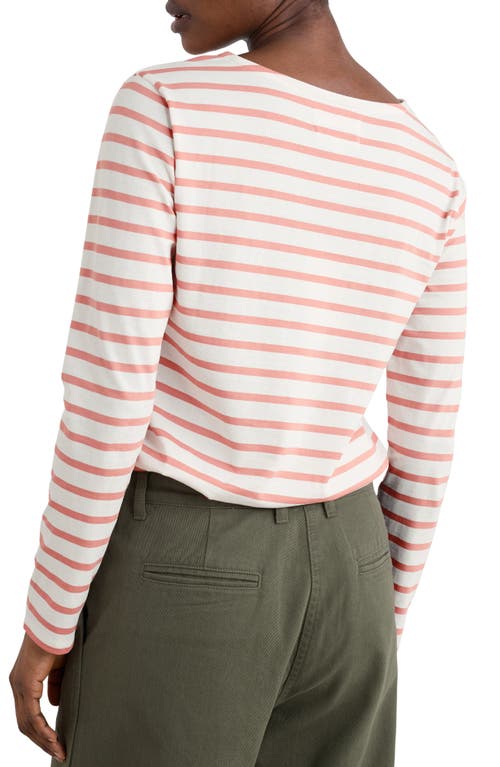 Seasalt Cornwall Sailor Stripe Organic Cotton Top In Pink
