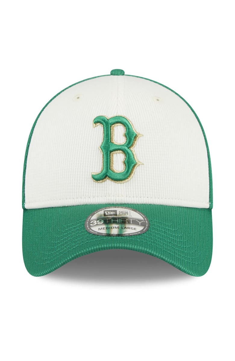 New Era Men's New Era White/Green Boston Red Sox 2024 St. Patrick's Day 39THIRTY Flex Fit Hat, Alternate, color,