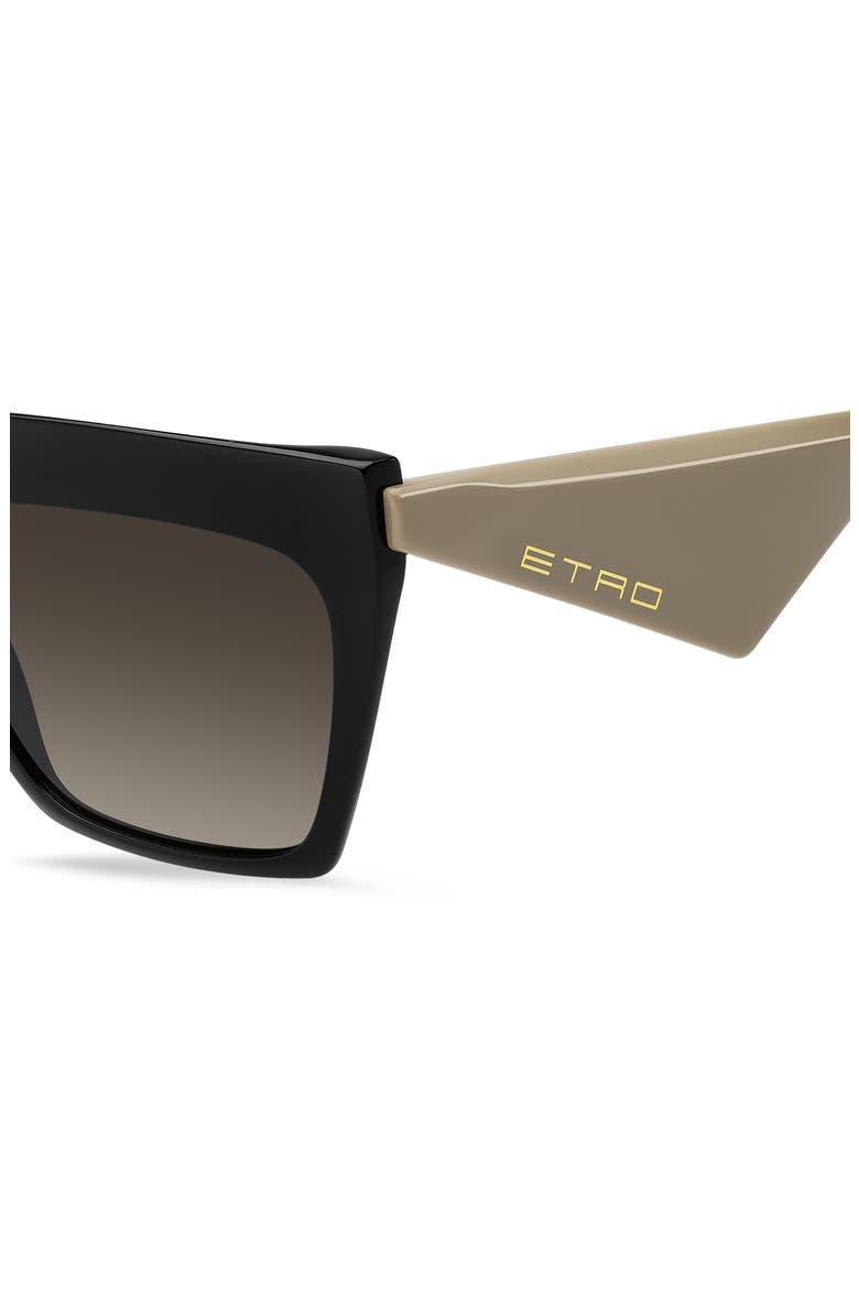 58mm Rectangular Sunglasses, Alternate, color, BLACK BEIGE/ BROWN SF