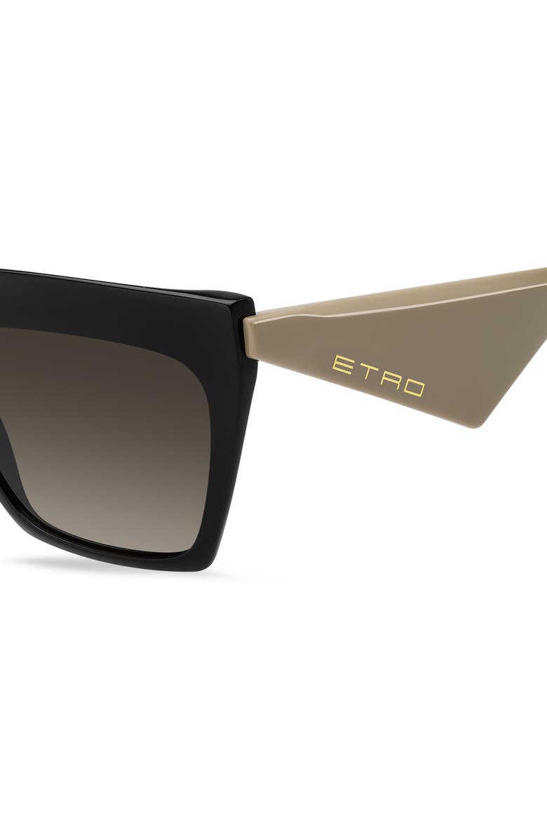 Etro 58mm Rectangular Sunglasses, Alternate, color, Black Beige/ Brown Sf