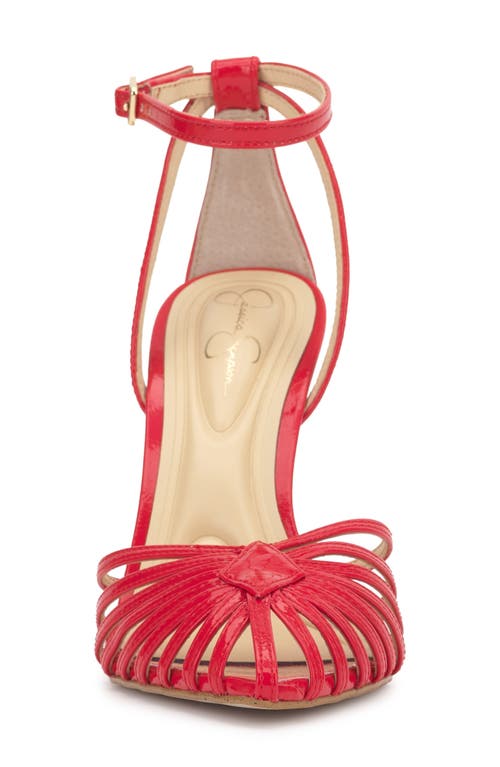 Jessica Simpson Paveri Ankle Strap Pointed Toe Pump In Poppy