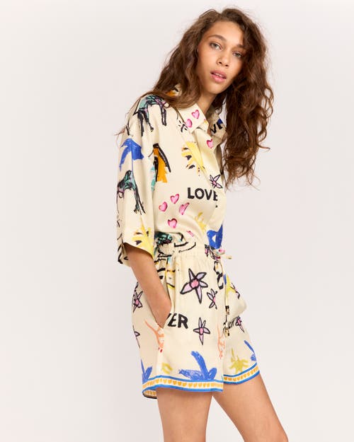 Romy Lover Short In Cream, Multi-colored