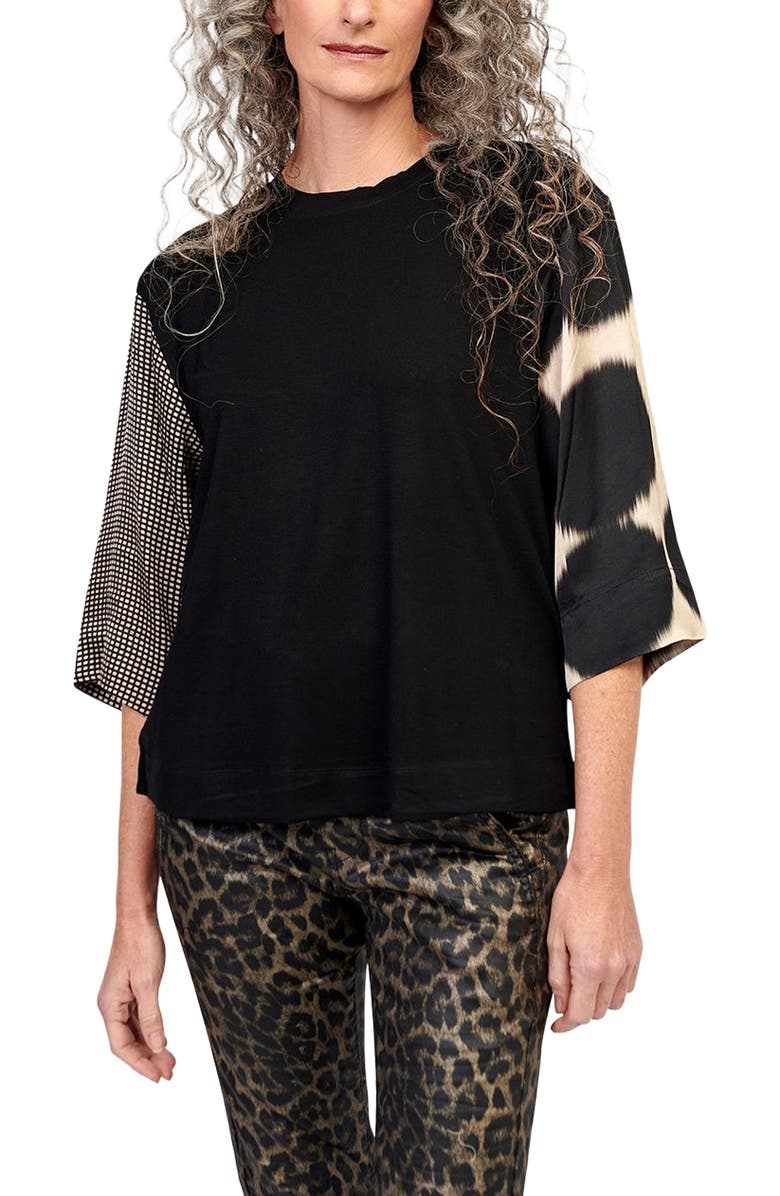 Alembika Serene print mixed media tee, Main, color,