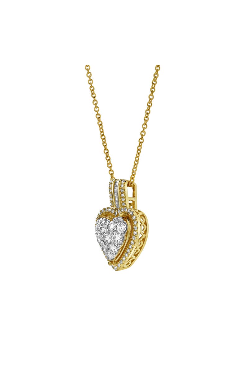 LuvMyJewelry Heart of Grace Diamond Pendant in 10K Yellow Gold, Alternate, color, 10K Yellow Gold