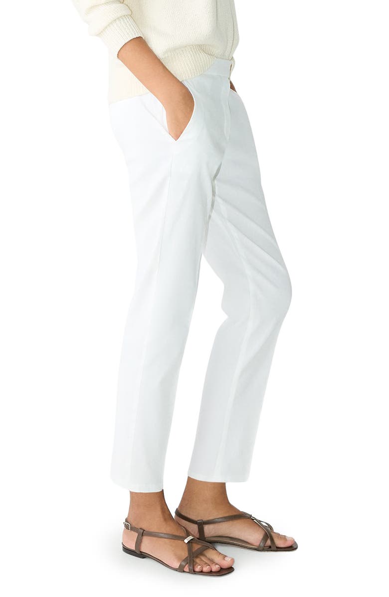 Theory Treeca Linen Blend Pull-On Crop Pants, Alternate, color, White