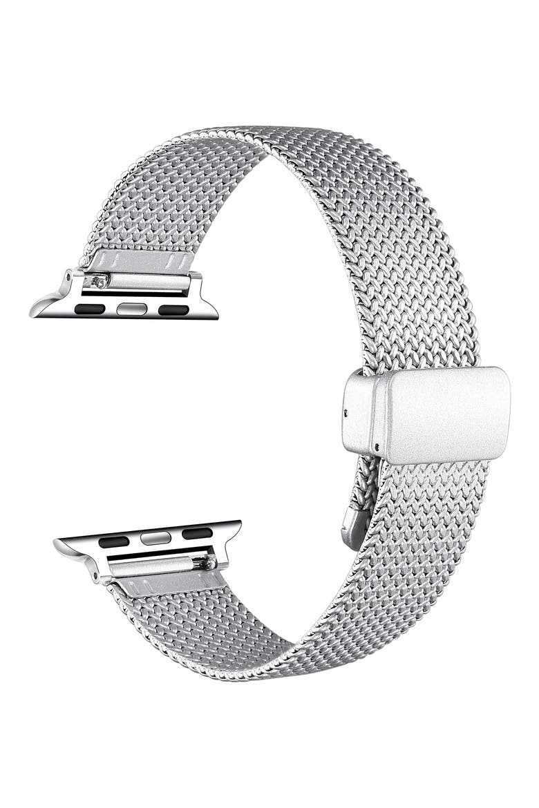 Stainless Steel Mesh Apple Watch® Watchband, Alternate, color, SILVER