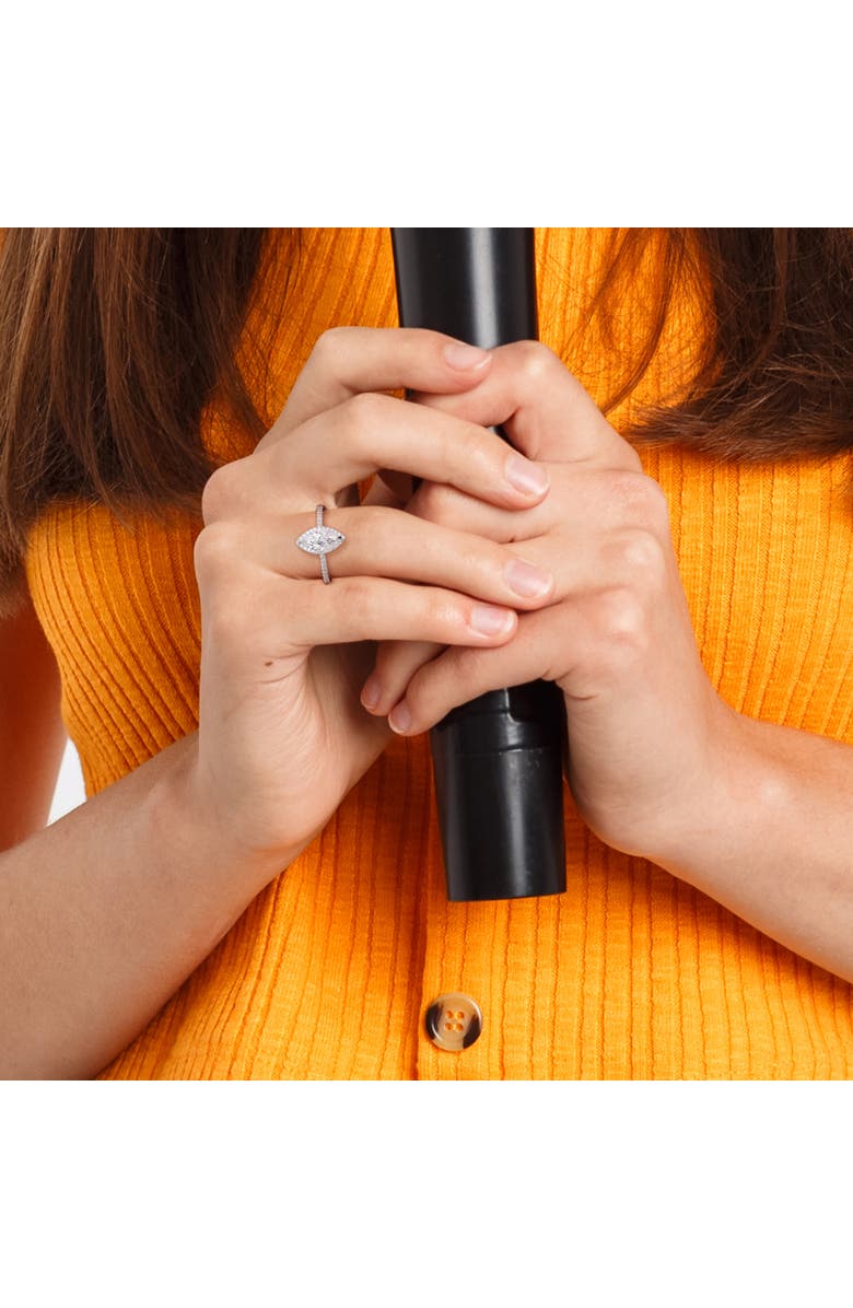 Julianna B. 1-1/2 CTW Lab-Grown Diamond Marquise Halo Ring 14k, Alternate, color, White Gold