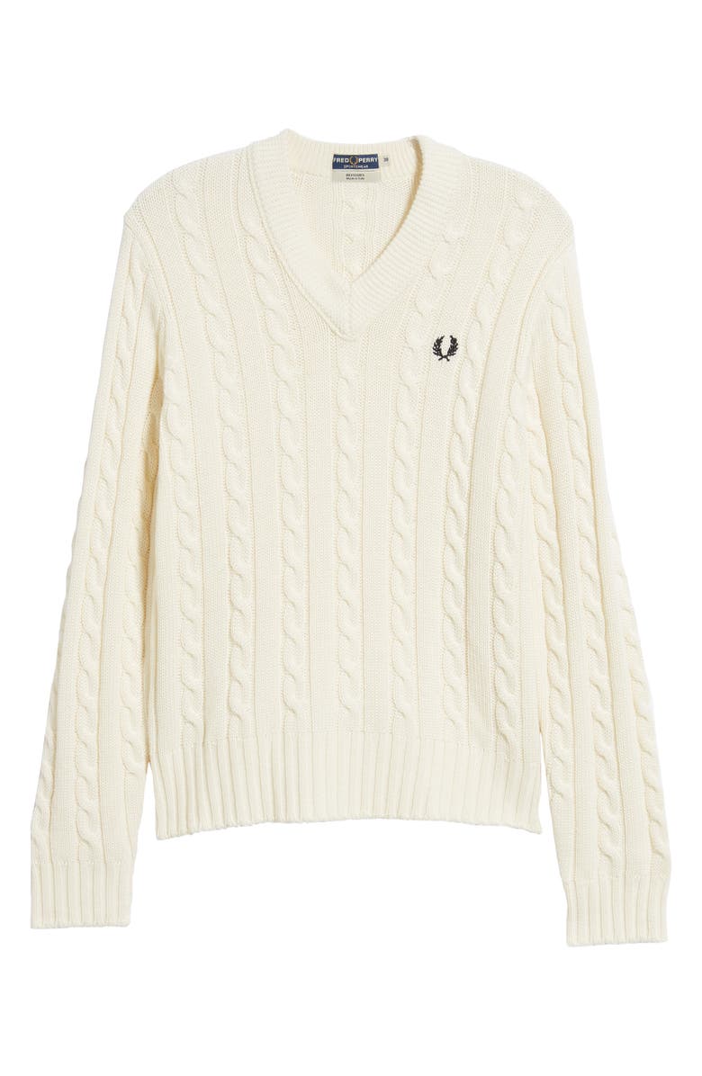 Fred Perry Wool Blend Cable Knit Sweater, Alternate, color, 