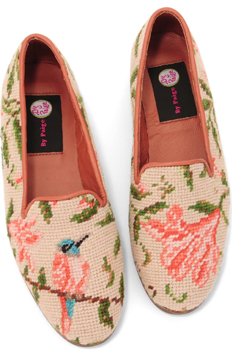ByPaige Floral Needlepoint Loafer, Main, color, Hummingbird And Flower