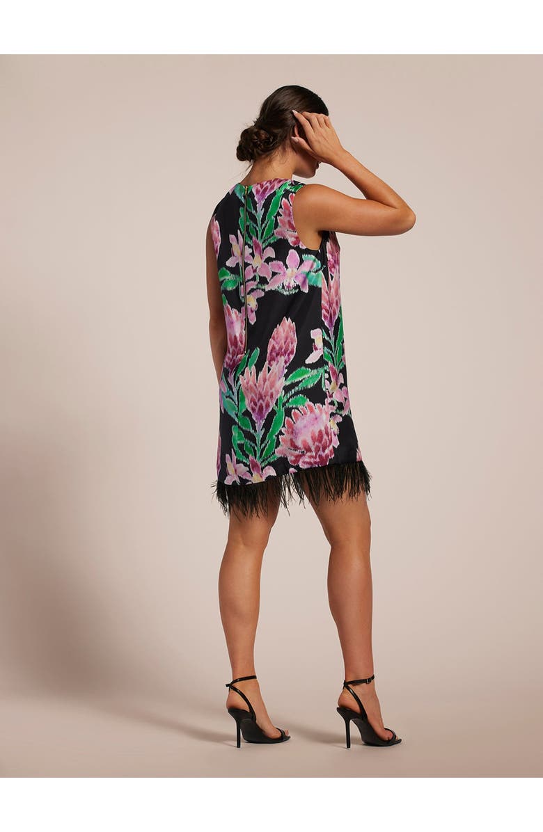 Tori Richard Fleur de Lei Aster Dress, Alternate, color, Black