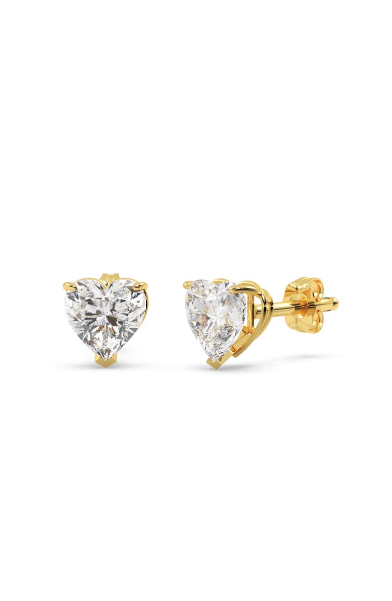 ALLUREZ Heart-Cut Lab Diamond Stud Earrings 14k 1.50ct, Main, color, Yellow Gold