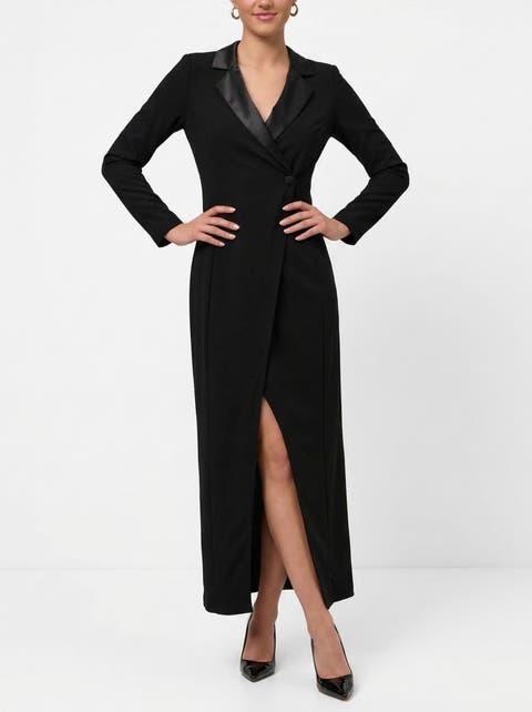 Griffith Long Sleeve Tuxedo Gown
